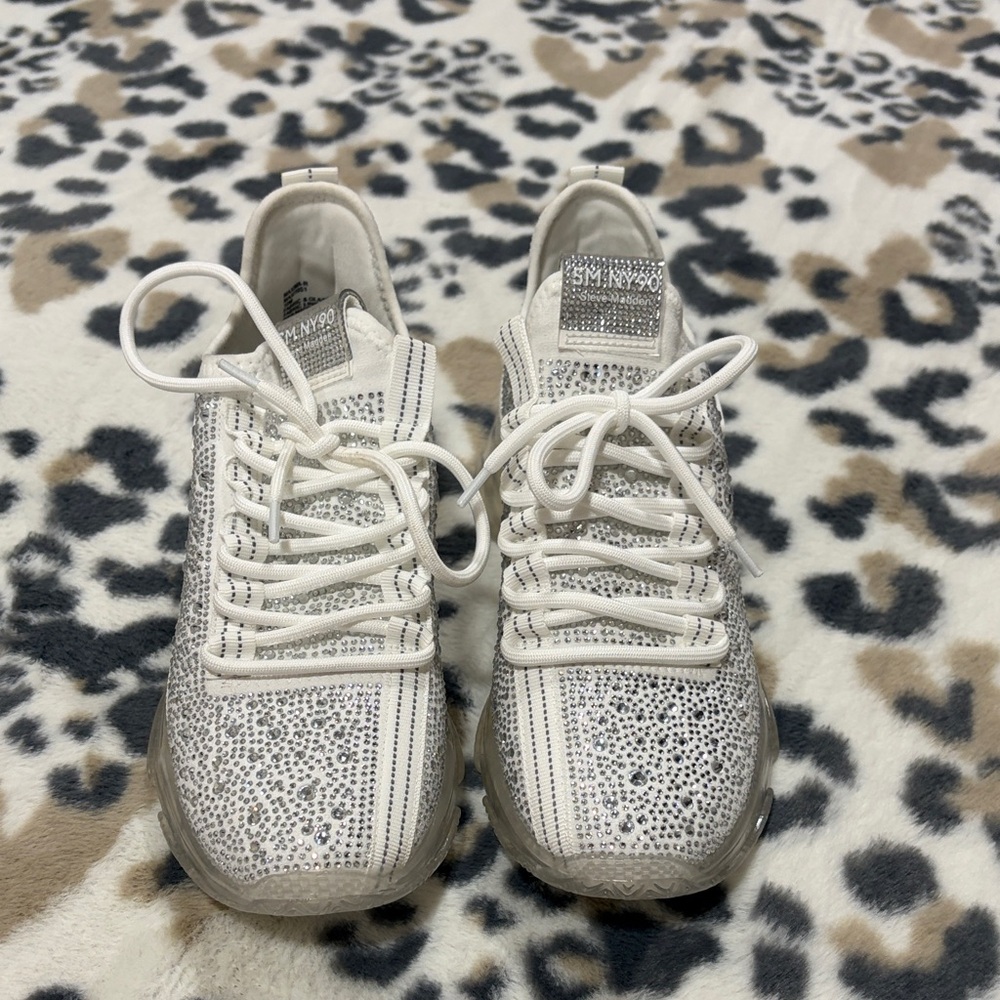 Steve Madden Glitter White Sneakers-Maxima R